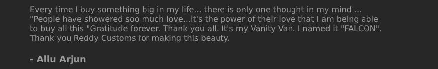 Vehicle customization Testimonial